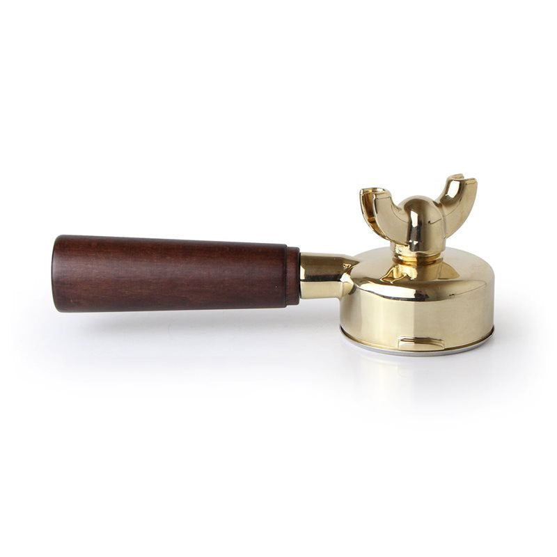 La Pavoni Hebel-Siebträger aus Messing/Gold mit Holzgriff (Neue Gruppe) – 395304