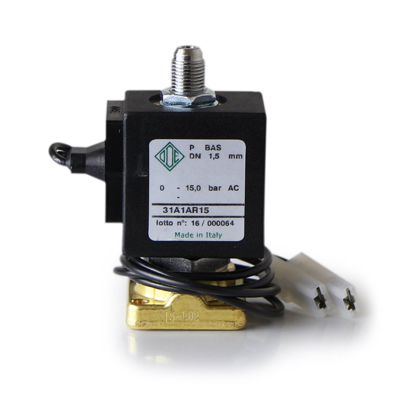 ODE 3 Way Solenoid Valve Ruby Tapered Fitting Wired Coil