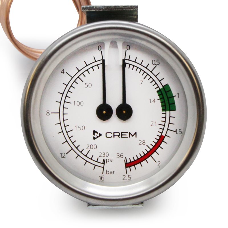 Crem/Expobar Dual Pressure Gauge ø 60mm - 60000050