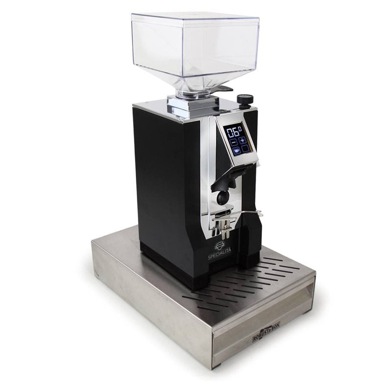 Eureka Mignon Specialita Black Grinder with Stainless Knock-box