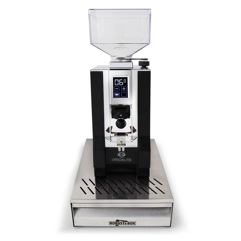 Eureka Mignon Specialita Black Grinder with Stainless Knock-box