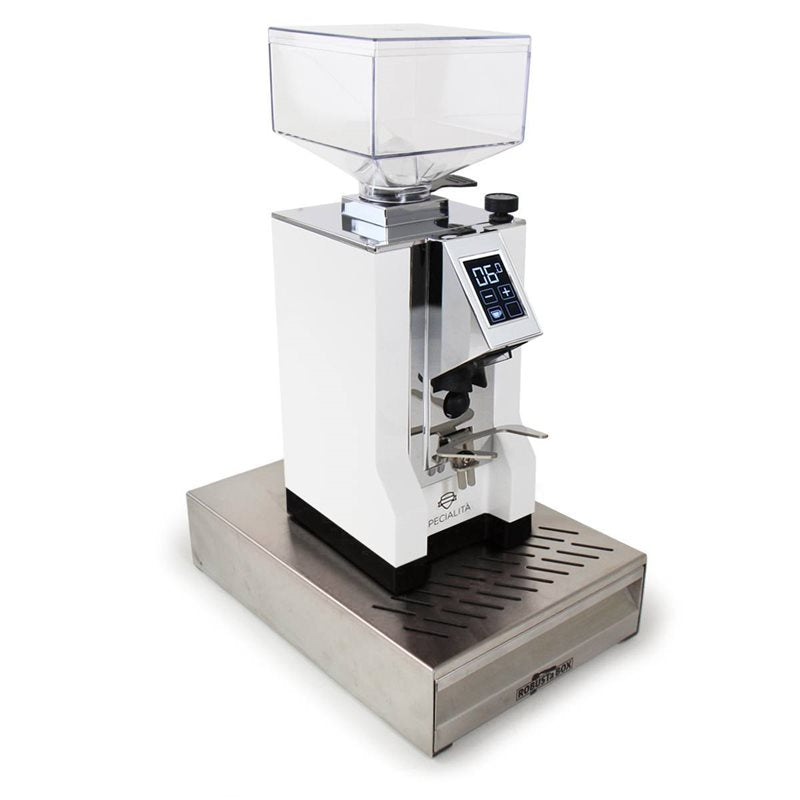 Eureka Mignon Specialita White Coffee Grinder and Stainless Knock-box