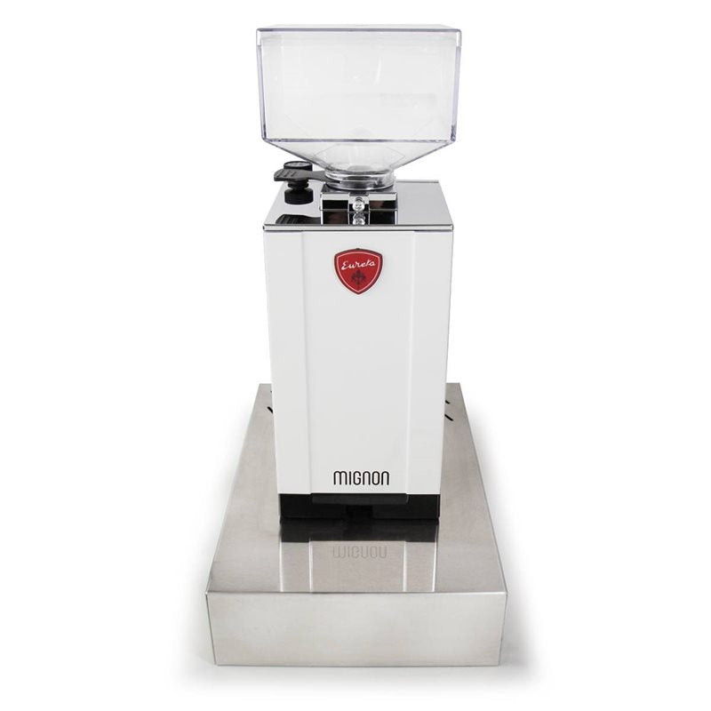 Eureka Mignon Specialita White Coffee Grinder and Stainless Knock-box