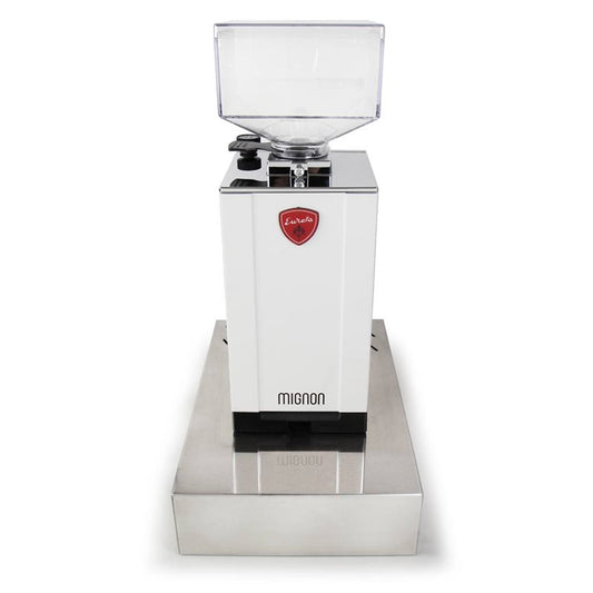 Eureka Mignon Specialita White Coffee Grinder and Stainless Knock-box