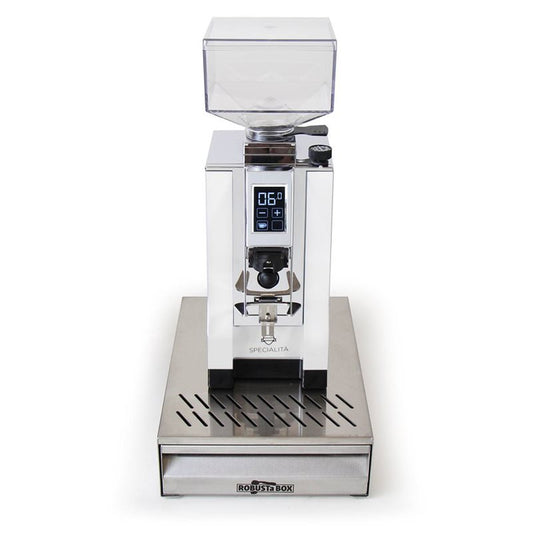 Eureka Mignon Specialita White Coffee Grinder and Stainless Knock-box