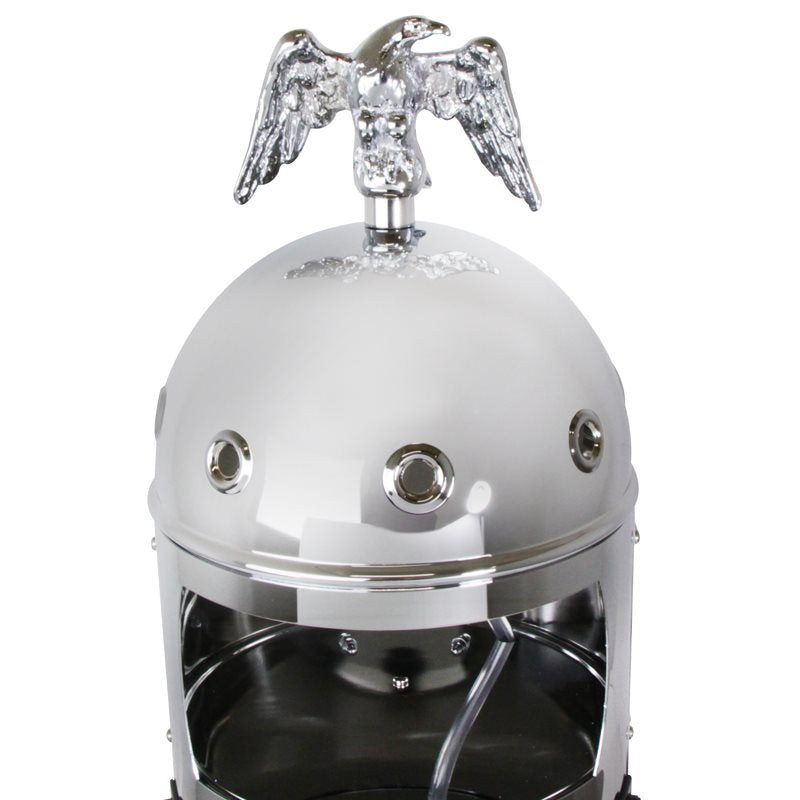 The Elektra eagle above the polished dome of the Mini Verticale
