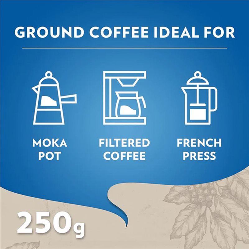 Lavazza Decaffeinated Espresso Ground Case - 8 x 250g