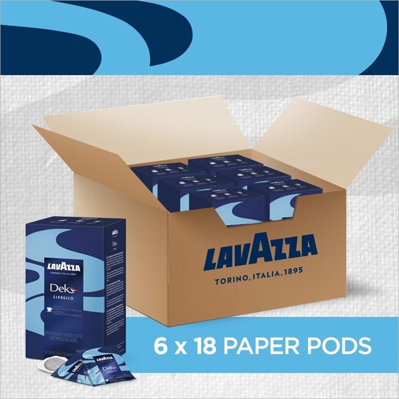 Lavazza CO2 Decaf ESE Pods 6 x (18x7g) Boxes - 108pcs