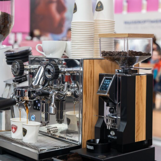 Eureka Costanza R Espresso Coffee Machine 230v - Oak. Supplied by The Espresso Shop.