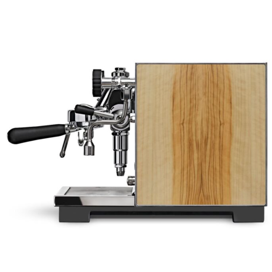 Eureka Costanza R Espresso Coffee Machine 230v - Oak side panels. Supplied by The Espresso Shop.