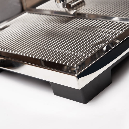 Large solid drip tray on the Eureka Costanza R Espresso Coffee Machine 230v.