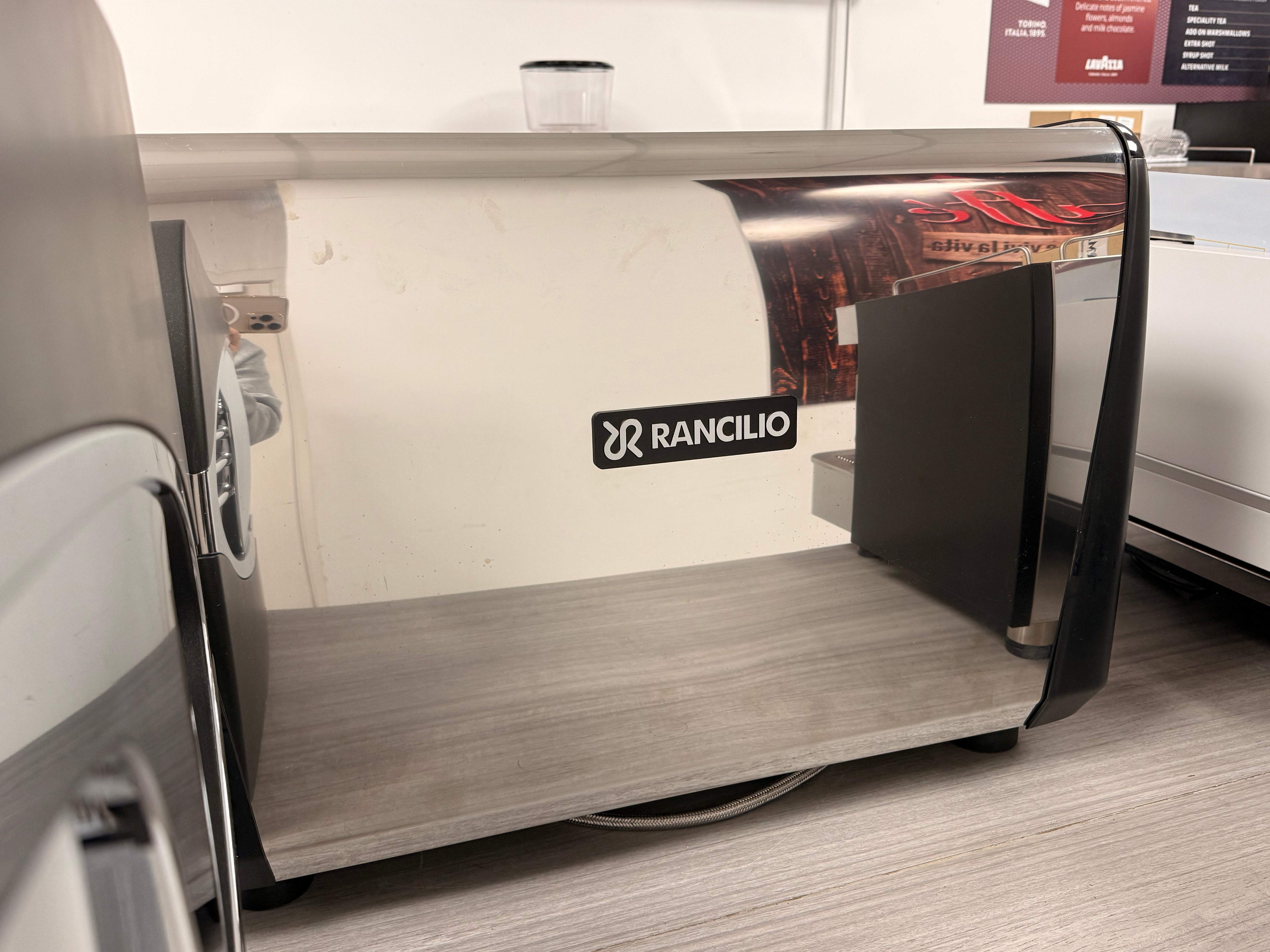 Rear View of 2 Group Rancilio Classe 7 showroom model. Available from Espresso Services with full warranty.
