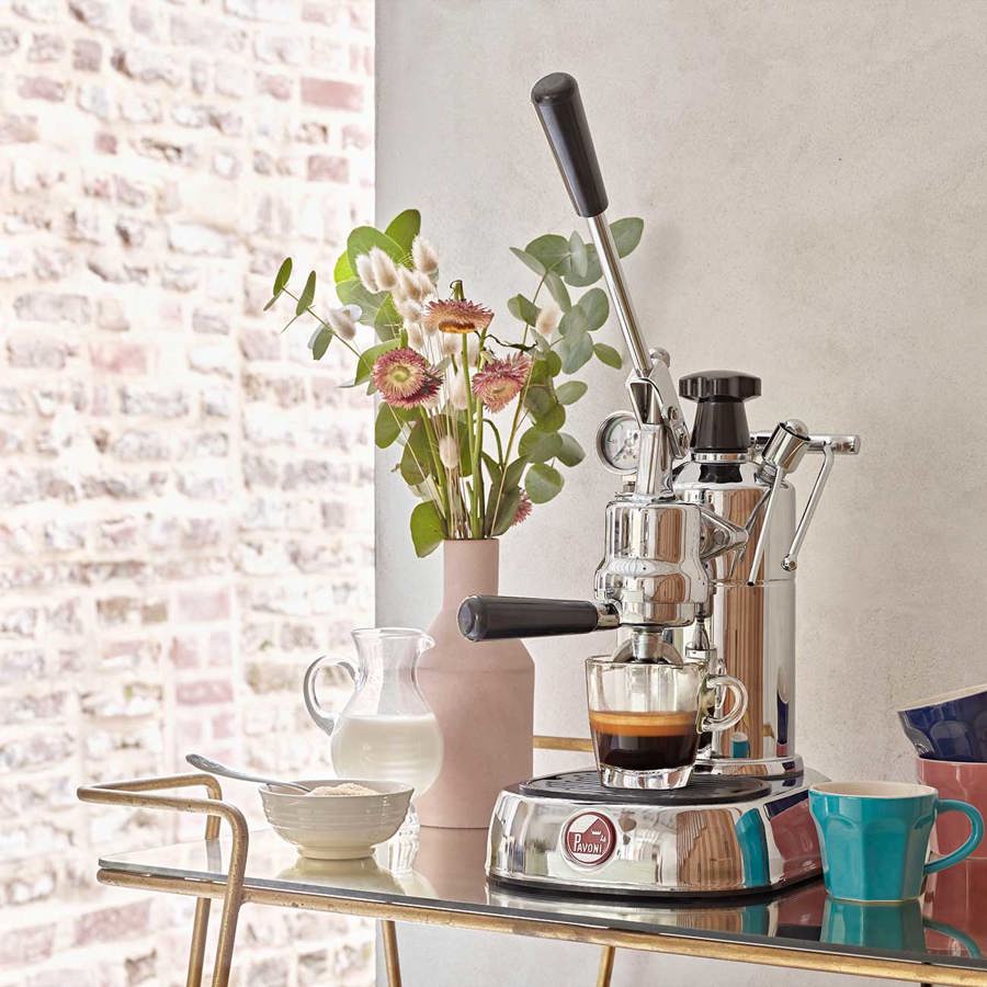 La Pavoni Lever Professional (Sockel verchromt, schwarze Griffe) 240 V – LPLPLQ01UK 