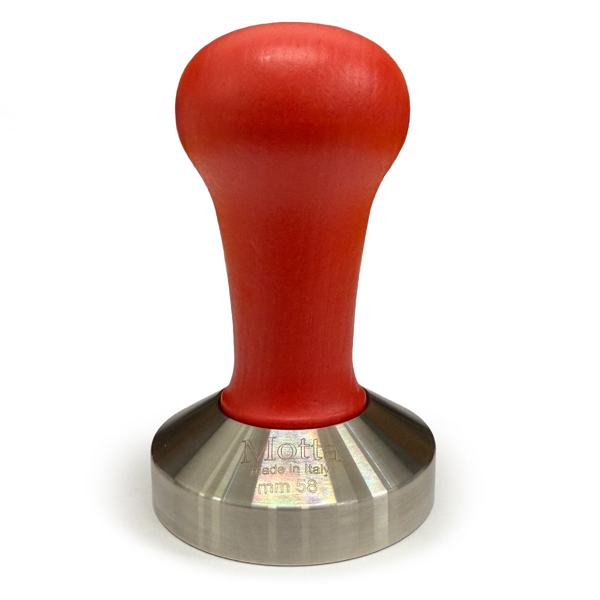 Motta Flat Stainless Coffee Tamper ø 58mm Red Wood Handle