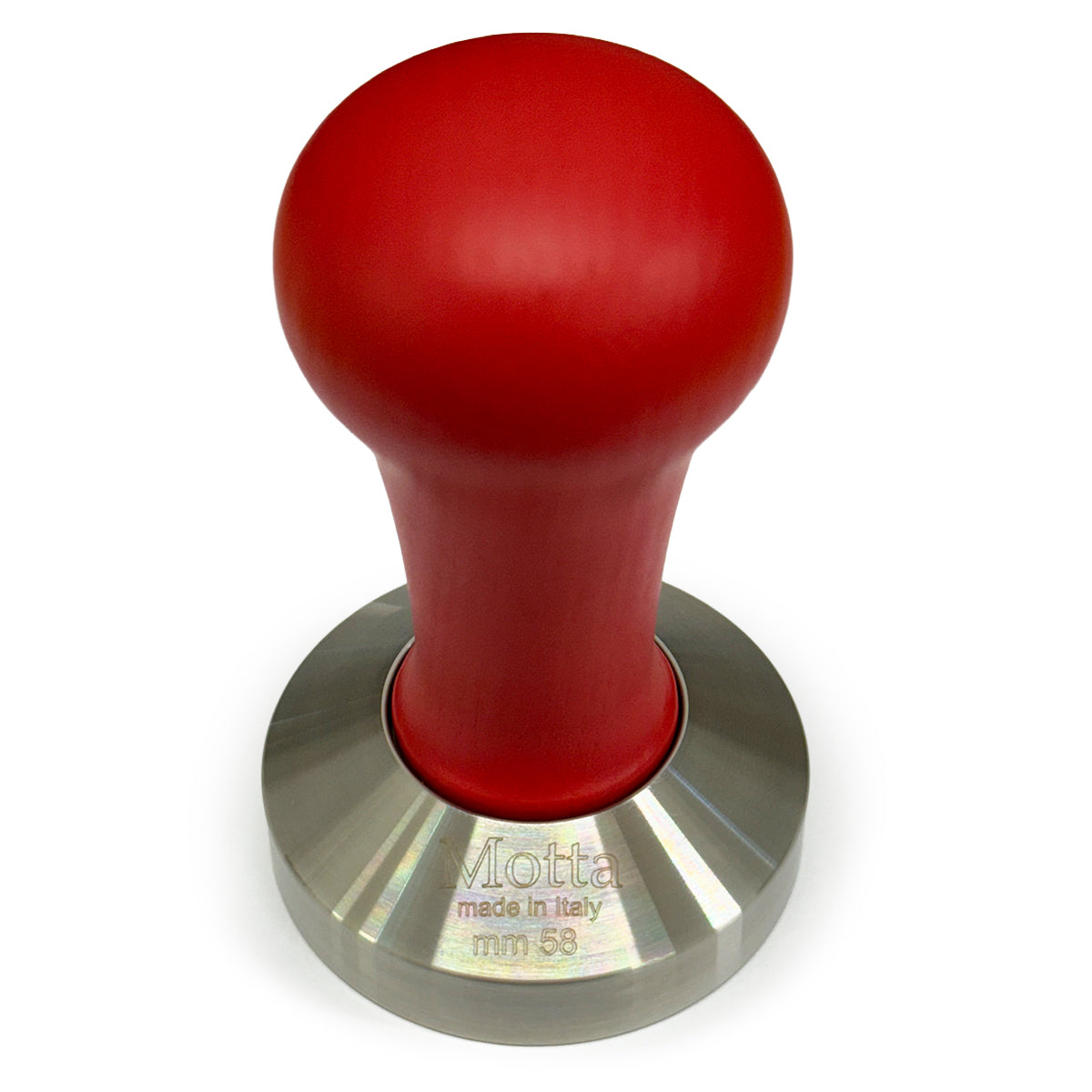 Motta Flat Stainless Coffee Tamper ø 58mm Red Wood Handle