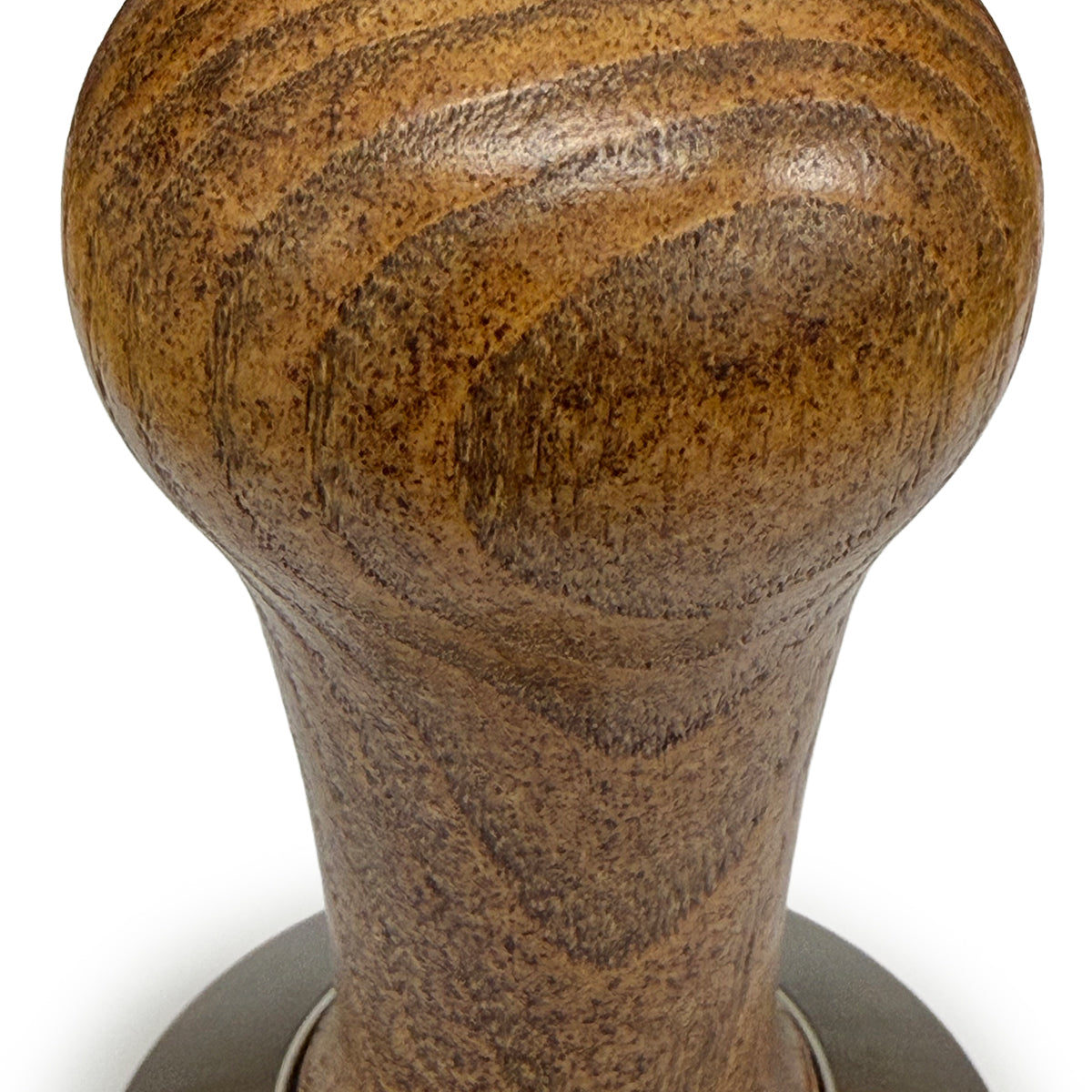 Flacher Kaffeestampfer aus Edelstahl ø 54 mm, schwarzer Holzgriff