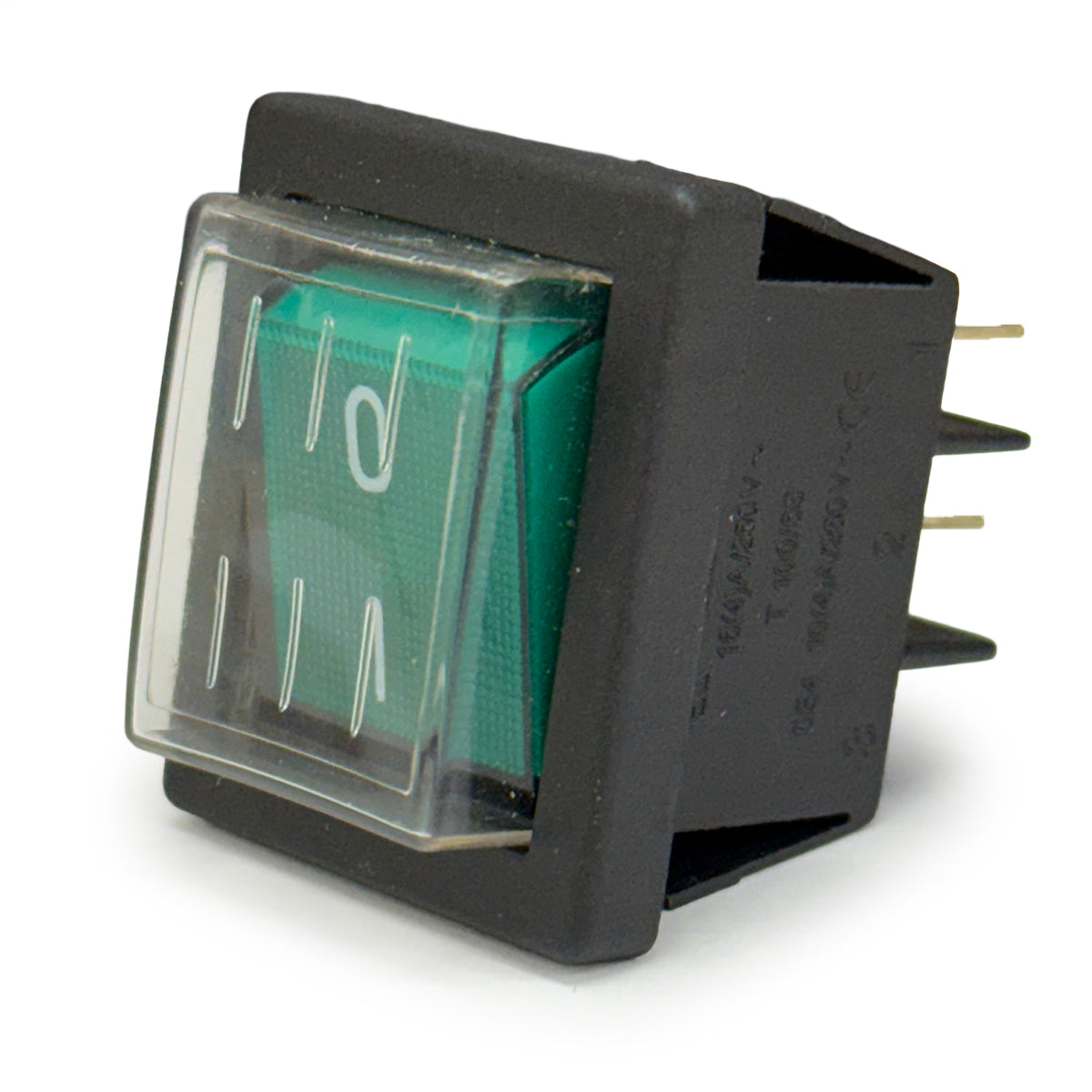 Mains Power Switch Green 16A 250v