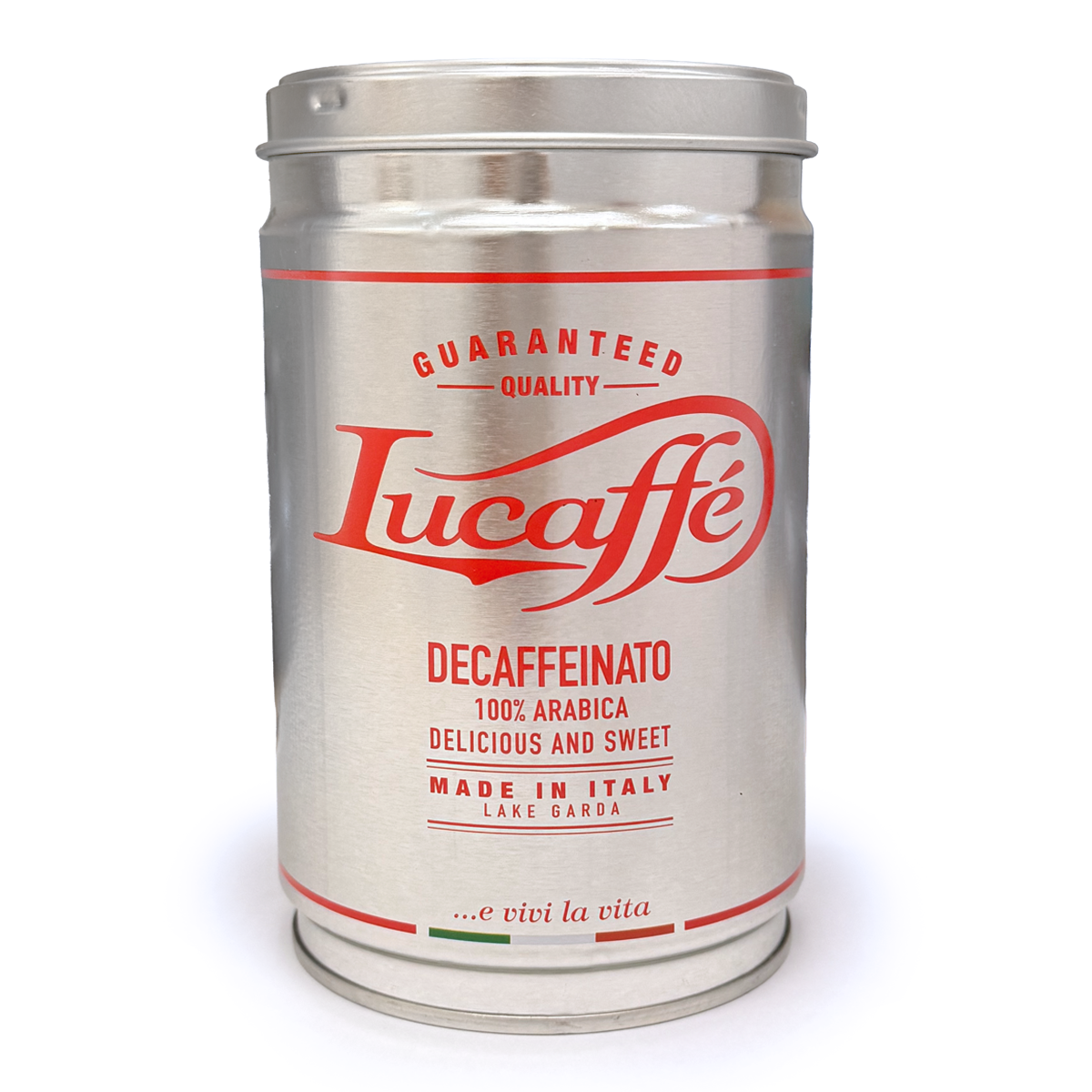 Lucaffe Decaffeinated Espresso Ground Coffee 250g Tin