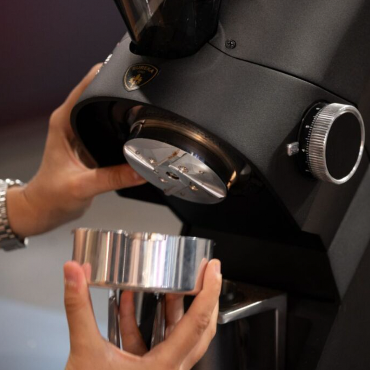 Easy maintenance of the Eureka Oro Zeus 85 Single Dose Commercial Coffee Grinder.